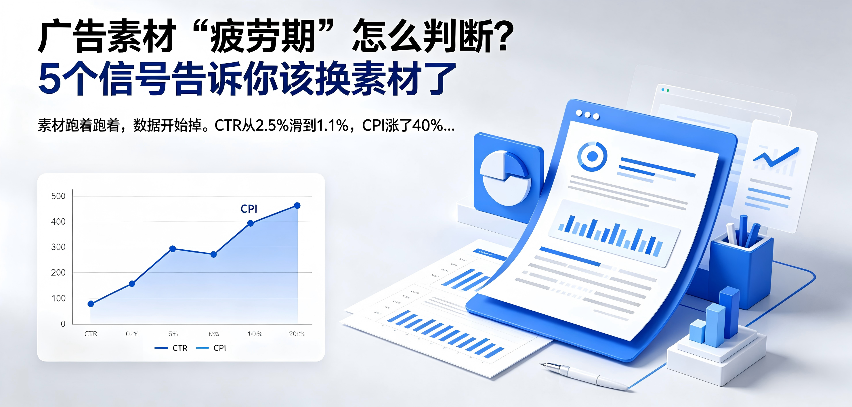 广告素材"疲劳期"怎么判断？5 个信号告诉你该换素材了